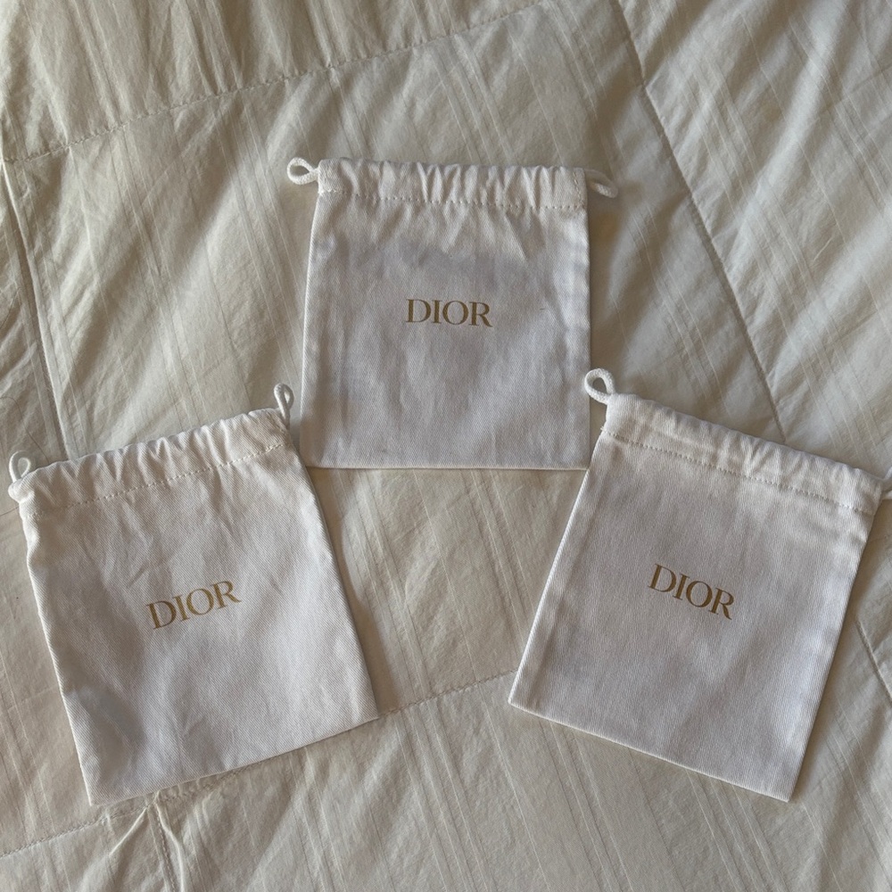Set of 3 Dior dust bags
